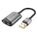 Vention USB External Sound Card 0.15M Gray Metal Type (OMTP-CTIA)