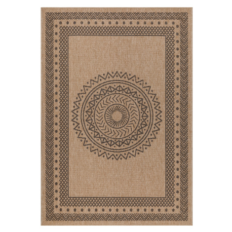 Ayyildiz, Kusový koberec Dhaka 8714 Black, 80x150, hnědá, chodba / předsíň