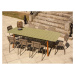 Zelenohnědý kovový zahradní jídelní set pro 8 Alicante - Ezeis