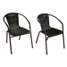 Garthen Bistro 6159 Zahradní ratanová židle - černá s hnědou strukturou
