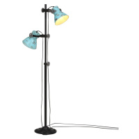 vidaXL Stojací lampa 25 W modrá patina 25 x 25 x 90/140 cm E27