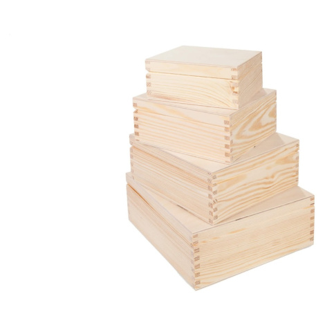 Dřevěné krabičky - set 4ks