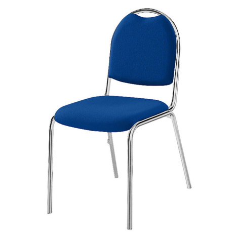 eurokraft pro Konferenční a jednací židle, podstavec pochromovaný, potah modrý