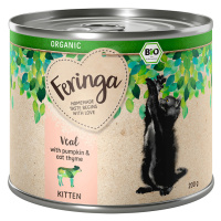 Feringa Organic Kitten 12 x 200 g - telecí s dýní a ožankou kočičí