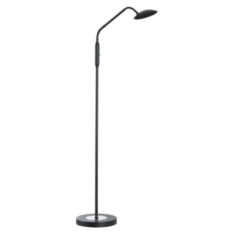 Černá LED stmívatelná stojací lampa se skleněným stínidlem (výška 135 cm) Tallri – Fischer & Hon FISCHER & HONSEL