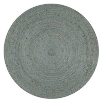 Ručně vyrobený koberec z juty kulatý 120 cm olivově zelený