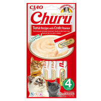 Inaba Churu cat snack tuňák s krabí příchutí 4x14g