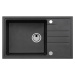 Alveus INTERMEZZO 130/91 černý + jednoduchý sifon - obdélníkový granitový dřez 780x480x200 mm s 