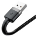 Baseus Cafule extra odolný nylonem opletený kabel USB / Lightning QC3.0 2,4A 0,5m black-grey