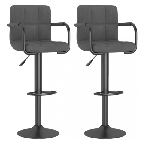 Barová židle 2 ks samet / kov Dekorhome Černá vidaXL