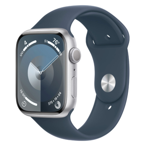 Apple Watch S9 45 mm sport band S/M smart hodinky Silver/Storm Blue