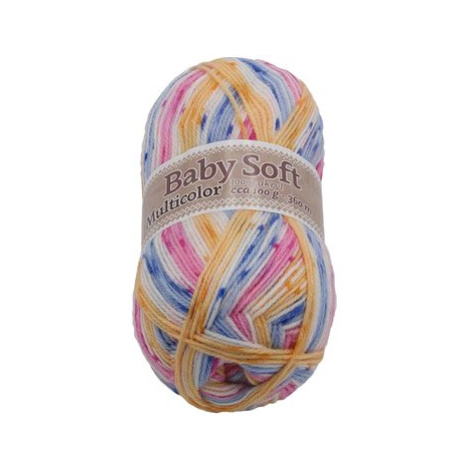 Baby soft multicolor 100g - 603 bílá, modrá, žlutá, růžová