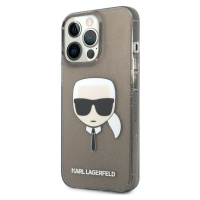 Pouzdro Karl Lagerfeld TPU Full Glitter Karl Head Cover iPhone 13 Pro Max černé