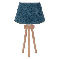 - Stolní lampa BOUCLE 1xE27/15W/230V pr. 28 cm tyrkysová/dřevo