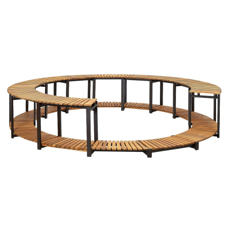 DEOKORK Set nábytku k mobilní vířivce kruhové (masivní tropické dřevo z akácie)
