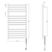 SAPHO REDONDO elektrický sušák ručníků, kulatý, 630x1160 130 W, černá ER230BV