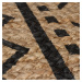 Flair Rugs koberce Běhoun Printed Jute Luis Natural/Black - 60x230 cm