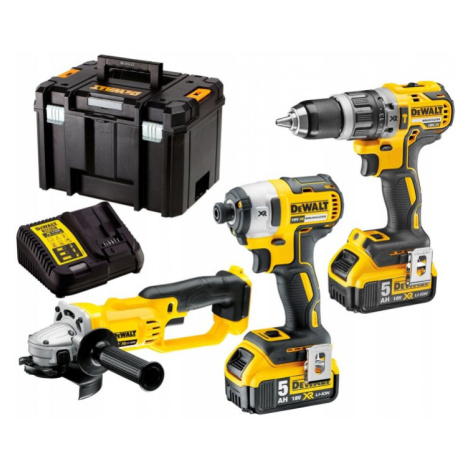 DeWALT DCK383P2T aku kombo sada DCD796+DCF887+DCG412 18V XR 2x5,0Ah TStak