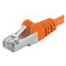 PREMIUMCORD Patch kabel CAT6a S-FTP, RJ45-RJ45, AWG 26/7 1m oranžová