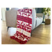 Červeno-bílá vánoční mikroplyšová deka SOBI Rozměr: 160 x 200 cm