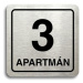 Accept Piktogram "3 apartmán" (80 × 80 mm) (stříbrná tabulka - černý tisk)