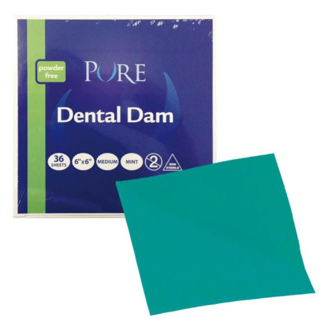 PURE Dental Dam latexová blána 15x15 (mint), 36ks