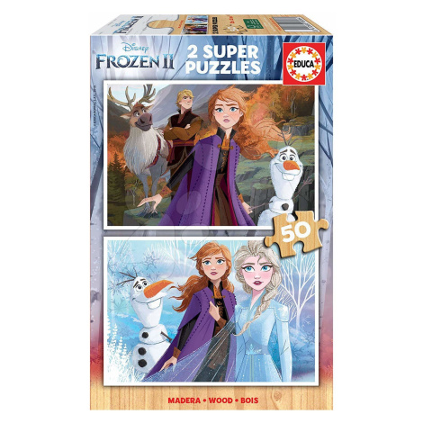 Dřevěné puzzle pro děti Frozen Educa 2*50 dílků od 5 let