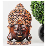 Dřevěná Dekorace Hlava Buddhy II