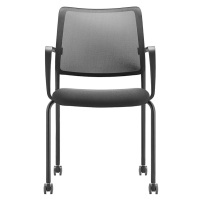 TrendOffice Jednací židle TO-SYNC meet, se síťovaným opěradlem, bal.j. 4 ks, černá, s područkami