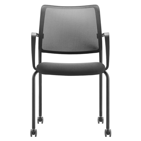 TrendOffice Jednací židle TO-SYNC meet, se síťovaným opěradlem, bal.j. 4 ks, černá, s područkami