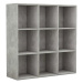 Shumee Knihovna betonově šedá 98 × 30 × 98 cm dřevotříska