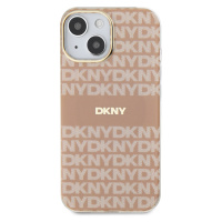 Zadní kryt DKNY PC/TPU Repeat Pattern Tonal Stripe Magsafe pro Apple iPhone 14, růžová