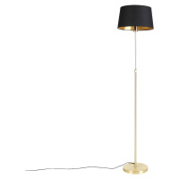 Stojací lampa zlatá / mosazná s černým odstínem nastavitelným 35 cm - Parte