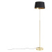 Stojací lampa zlatá / mosazná s černým odstínem nastavitelným 35 cm - Parte