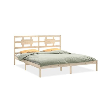 Rám postele masivní dřevo 200 × 200 cm, 3105685 SHUMEE