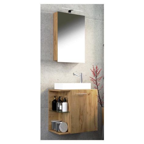 VCM Koupelnová sestava Hausa, dub medový/bílá