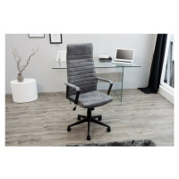 Estila Moderní kancelářská židle Lazio s čalouněním tmavě šedé barvy na kolečkách 115-125cm