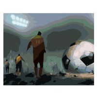 Diamondi - PŮLNOČNÍ FOTBAL NA STADIONU, 40x50 cm, vypnuté plátno na rám