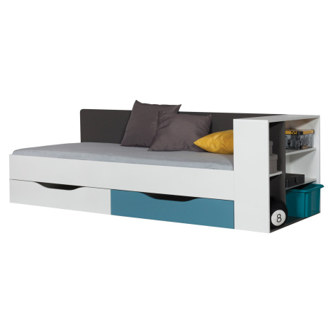 Dětská postel Tablo TA12 Barva korpusu: Grafit/Bílá/Modrá, Varianty: Samostatná postel, Varianta Meblar