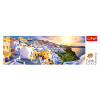 Trefl Puzzle Západ slunce na Santorini, Řecko 1000 dílků Panoramatické