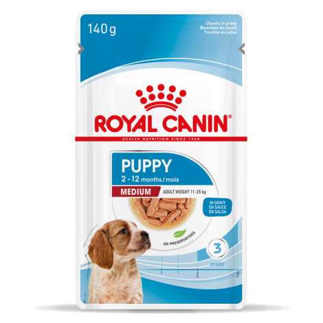 Royal Canin Medium Puppy - jako doplněk: mokré krmivo 20 x 140 g Royal Canin Medium Puppy