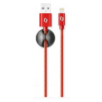 Kabel Aligator Lightning na USB, 2A, 1m, červená