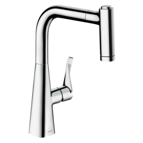 Dřezová baterie Hansgrohe Metris s vytahovací sprškou, 2 proudy chrom 73823000