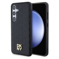 DKNY PU Leather Repeat Pattern Stack Logo Magsafe kryt Samsung Galaxy S24+ černý