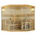 Juskys Tradiční saunová kabina / finská sauna Espoo200 s kamennou stěnou Premium - 200 x 200 cm 