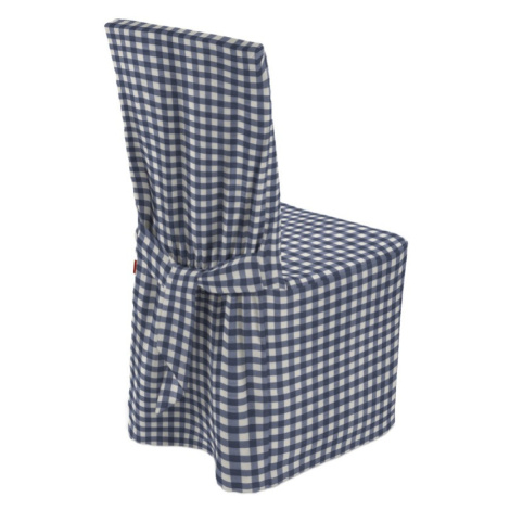 Dekoria Návlek na židli, tmavě modrá - bílá střední kostka, 45 x 94 cm, Quadro, 136-01