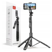 Crong SelfieGo Ultra Hliníková selfie tyč Bluetooth tripod (černá)