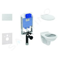 IDEAL STANDARD ProSys Set předstěnové instalace, klozet Alpha se sedátkem, tlačítko Oleas M1, ch