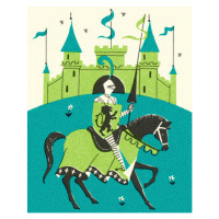 Ilustrace Medieval Castle and Knight, CSA-Printstock, 30 × 40 cm