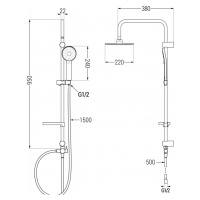 MEXEN/S Carl sprchový sloup včetně sprchové termostatické baterie Slim, chrom 77105240-00